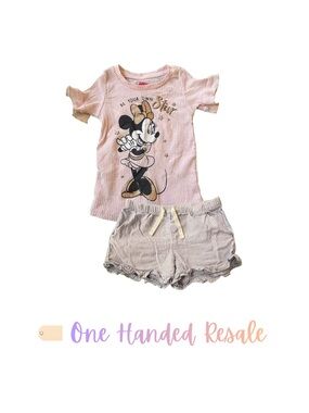 🌈 Minnie Mouse Disney Spring Outfit Carter’s Shorts Ruffle Hem Tee Set 3T